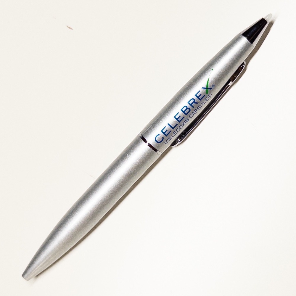 Celebrex Bextra Pharmaceutical Advertising Pen Silver Tone Medical Collectible